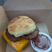 Sausage egg and cheese biscuit at A Peace of Soul in Columbia
