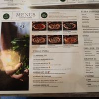 Vegan menu at Gusto Pizza in Taipei