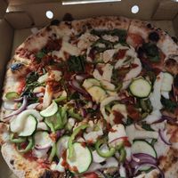 Vegan pizza at Gusto Pizza in Taipei