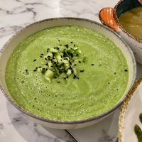Raw vegan avocado cucumber soup   at Veg Harmony in Minsk