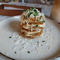 Lasagna (soo good taste AND texture and sauce but girl 20byn for a portion this small be fr) at Veg Harmony in Minsk