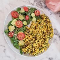 Scrambled Tofu at Veg Harmony in Minsk