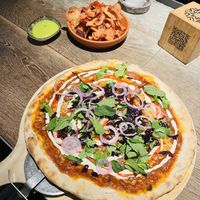 Kebab pizza. Unusual but delicious. at Fotografiska in Stockholm