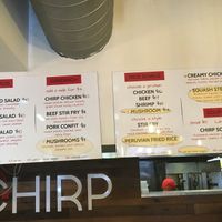 Wall menu at Chirp in New York City