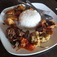 Good but not the healthiest Nasi Campur at Kedai Mie in Denpasar