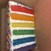 Rainbow cake at Kale My Name in Chicago