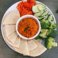 ajvar spread  at Kale My Name in Chicago
