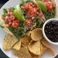 Taco combo, Jack fruit, fried avocado and beyond meat  at Kale My Name in Chicago
