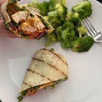 Buffalo tofu wrap (half eaten!)  at Kale My Name in Chicago