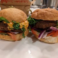 Sliders (beyond and veggie patty) at Kale My Name in Chicago