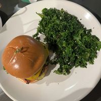 veggie burger and kale  at Kale My Name in Chicago