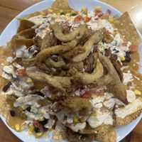 Nachos with oyster mushrooms  at Kale My Name in Chicago