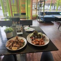 Fried oyster mushrooms, steak burrito   at Kale My Name in Chicago