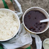 Black beans and white rice at Pollo Tropical in Casselberry
