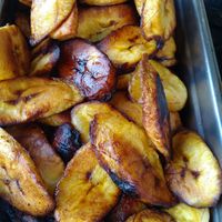 Fried plantains at Ras Rody's Jamaican Vegan  in Santa Fe