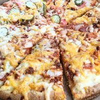 1/2 vegan cheeseburger and 1/2 vegan sloppy Daniel at CountryStyle in Bridgeville