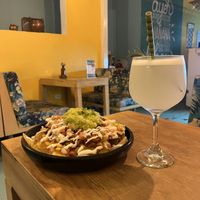 Nachos and lemonade  at Dulcinea Café Vintage in Cali