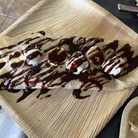 Vegan banana hazelnut crepe - so good!   at Le Testimony in Redding