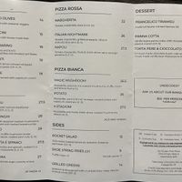 Winter 2023 menu  at Nonna's Nightmare in West End