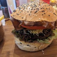 Vegan burger with pear at The Street  in Prague