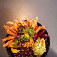 Weekly changing lunch menu has always multiple vegan options. For example this week it's this colorful and tasty bowl.  at The Street  in Prague