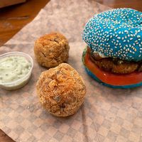 Burger and arancini #Veganuary at Five Buns in South East London