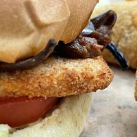 Aubergine burger #Veganuary at Five Buns in South East London