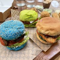 Homemade buns, with plant based colours! #Veganuary at Five Buns in South East London