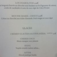 Desserts and home made icecreams menu at L'Embuscade in Paris