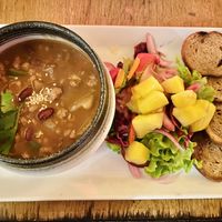 Cachupa (a stew with textured soy proteins, beans and so on…)  at L'Embuscade in Paris