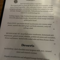 Menu  at L'Embuscade in Paris