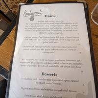 Menu at L'Embuscade in Paris