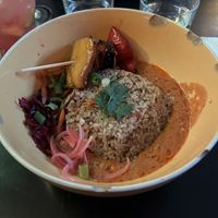 Rice with peanut sauce   at L'Embuscade in Paris