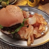 Vegan bean burger #Veganuary at Fonda Al Pirata in Havana