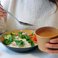 rice and soup at Ensuite - Reaumur in Paris