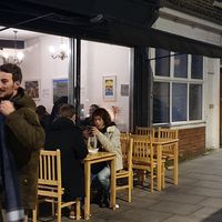 Outdoor seating, even popular in January #Veganuary at House of MoMo in North London