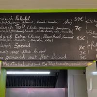 menu at Falafel Top in Leuven