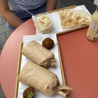 Sandwich Top & Hummus with flat bread  at Falafel Top in Leuven