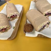 two falafel sandwiches (one for 6€ & one for 6,50€)  at Falafel Top in Leuven