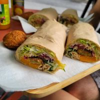 Sandwich Top with pumpkin, yummy 😋 at Falafel Top in Leuven