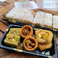 All desserts yummy and vegan !! at Falafel Top in Leuven