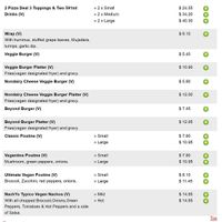 vegan menu 02 at Milano Pizza in Ottawa