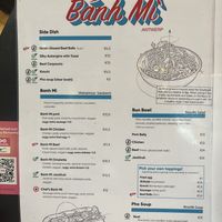 Menu  at Banh Mi in Antwerpen