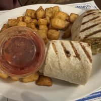 Breakfast Wrap and Home Fries - Vegan  at Queens Coach in Niagara Falls