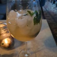 Sommardrink, lemonade with/without vodka and mint leaves. at Skrymslet Under Trappan in Norrkoping