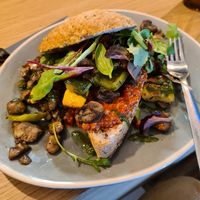 Broodje pullen mushroom met tapenade at Hé Jij in Katwijk Aan Zee