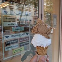 salted coconut and coconut coffee at Antipodean Gelato in Frankfurt