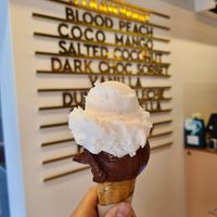 Dark choc und salted coconut at Antipodean Gelato in Frankfurt