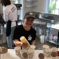 One of the BEristas hard at work. at Brody's Be Cafe in Ada