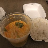 Red curry with vegetables at Happy Thai in Bloomington